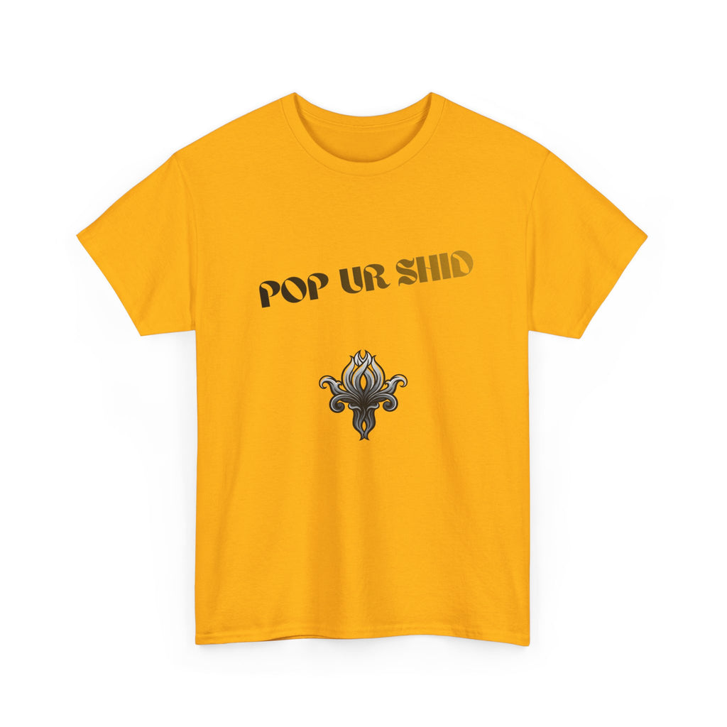 PUSfashion Street Tee — Blue/Black/White 'Pop Your Shid' Graphic