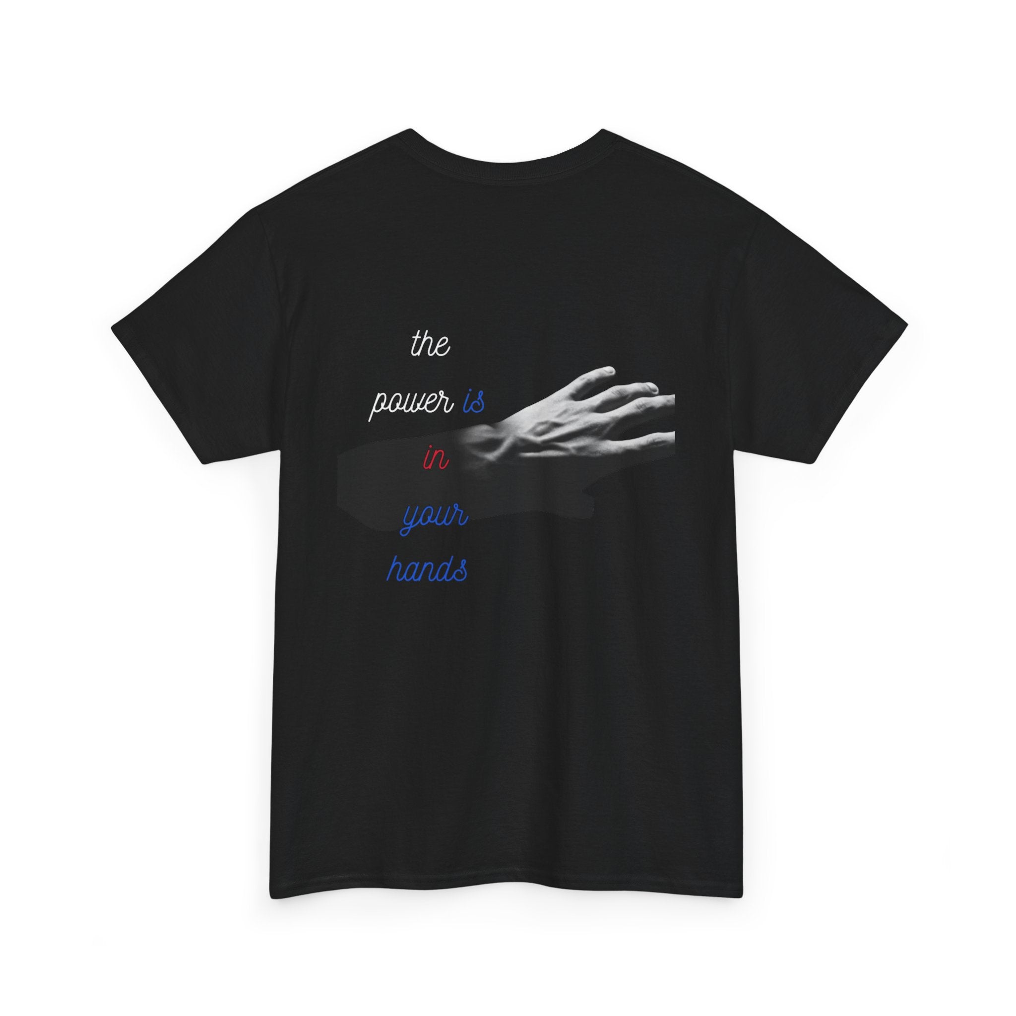 PUSfashion Street Tee — Blue/Black/White 'Pop Your Shid' Graphic