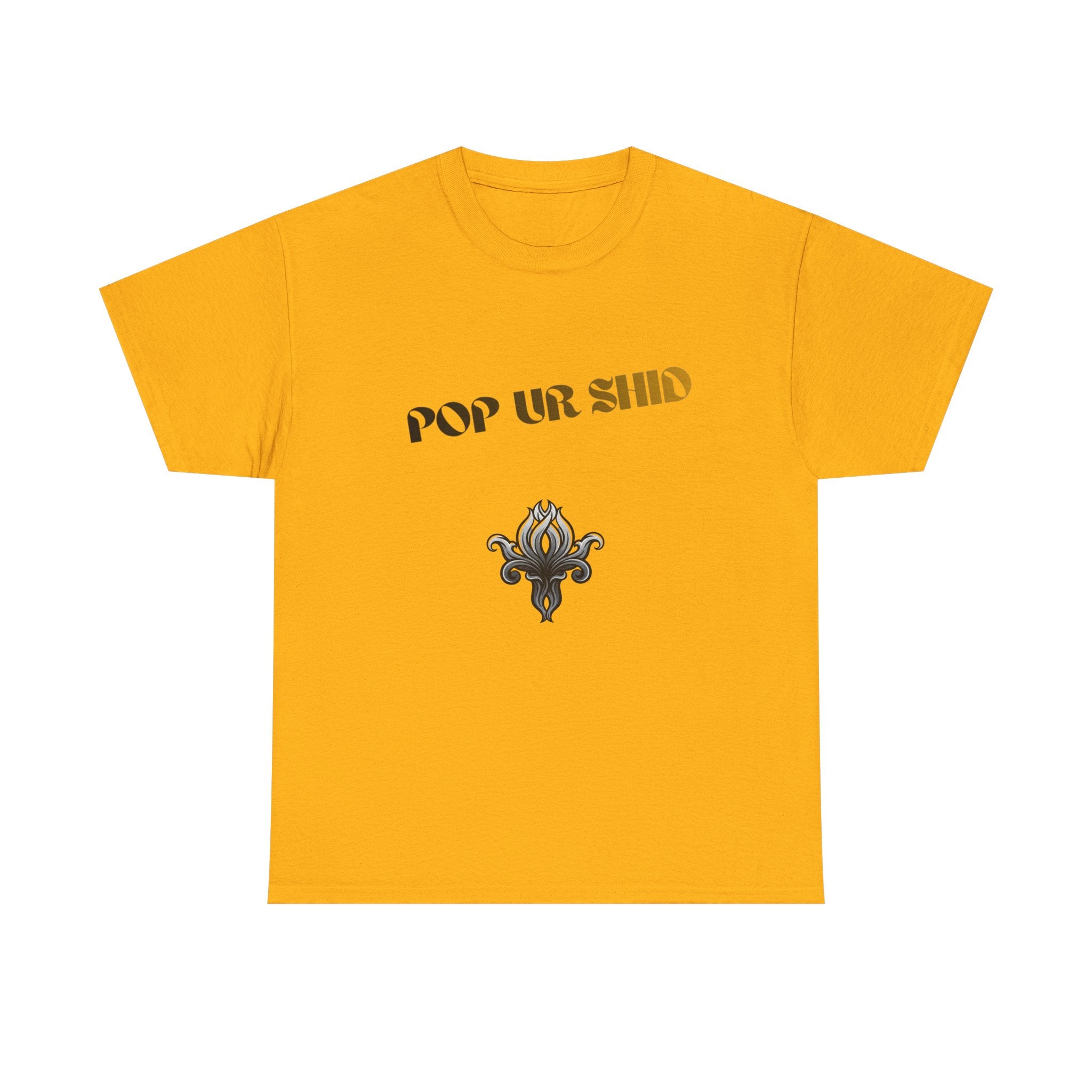 PUSfashion Street Tee — Blue/Black/White 'Pop Your Shid' Graphic
